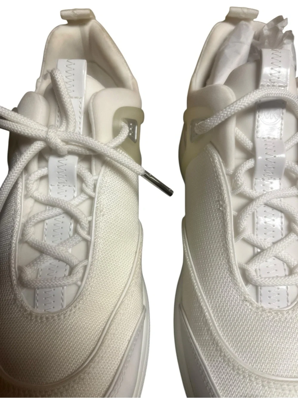 MICHAEL KORS Spark Trainer MK Logo Canvas US Sz 10 White